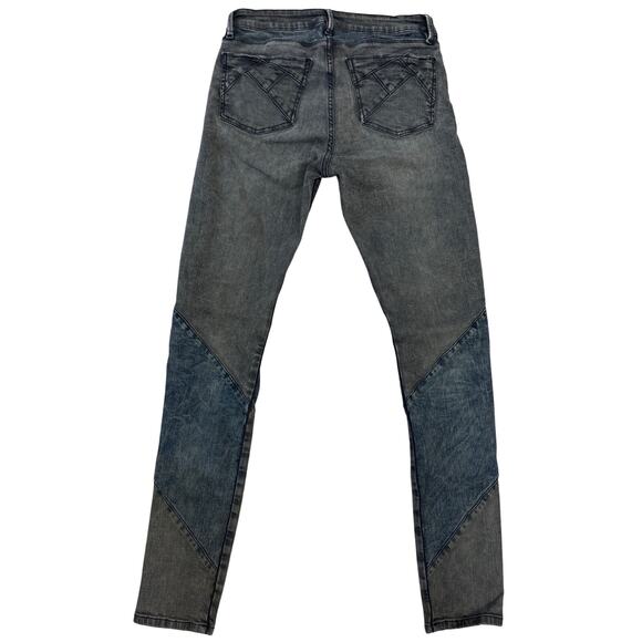 Brockenbow Magda Puzzle Skinny Medium waist cloud jeans 2 tone patch work denim - Picture 4 of 5